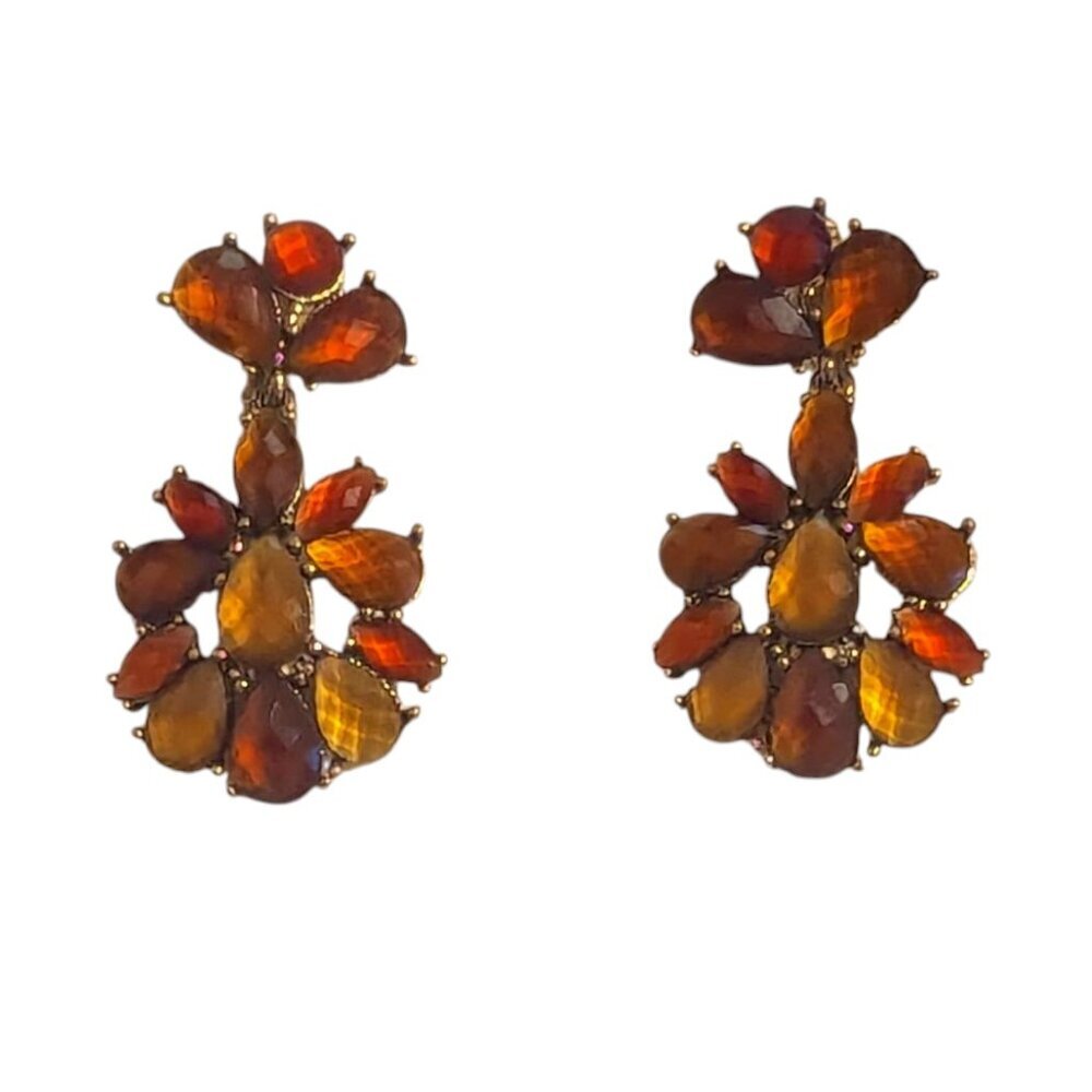 Vintage Clip On Rhinestone  Earrings‎ Liz Claiborne Costume Victorian Art Deco